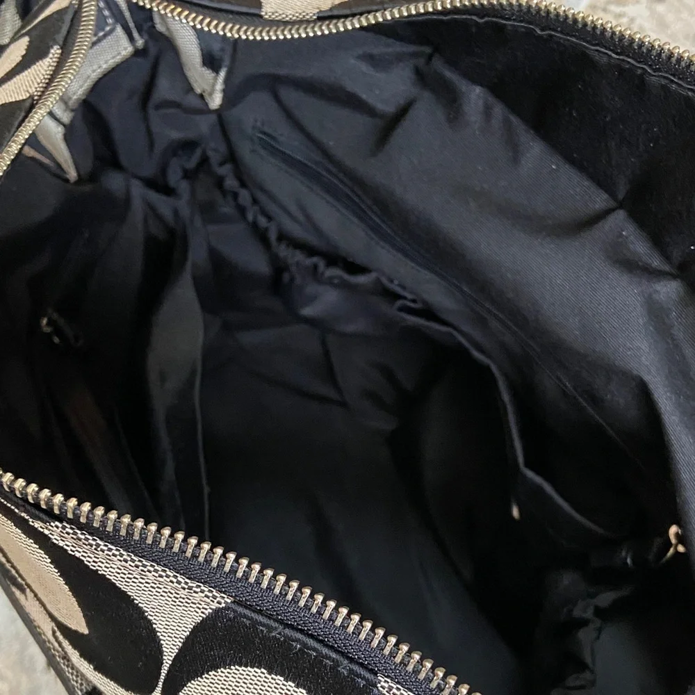 Coach 2009 Stripe Jacquard Black and Gray Baby Bag (F13803) - Picture 4 of 16